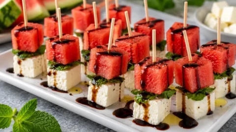 Watermelon Feta Skewers