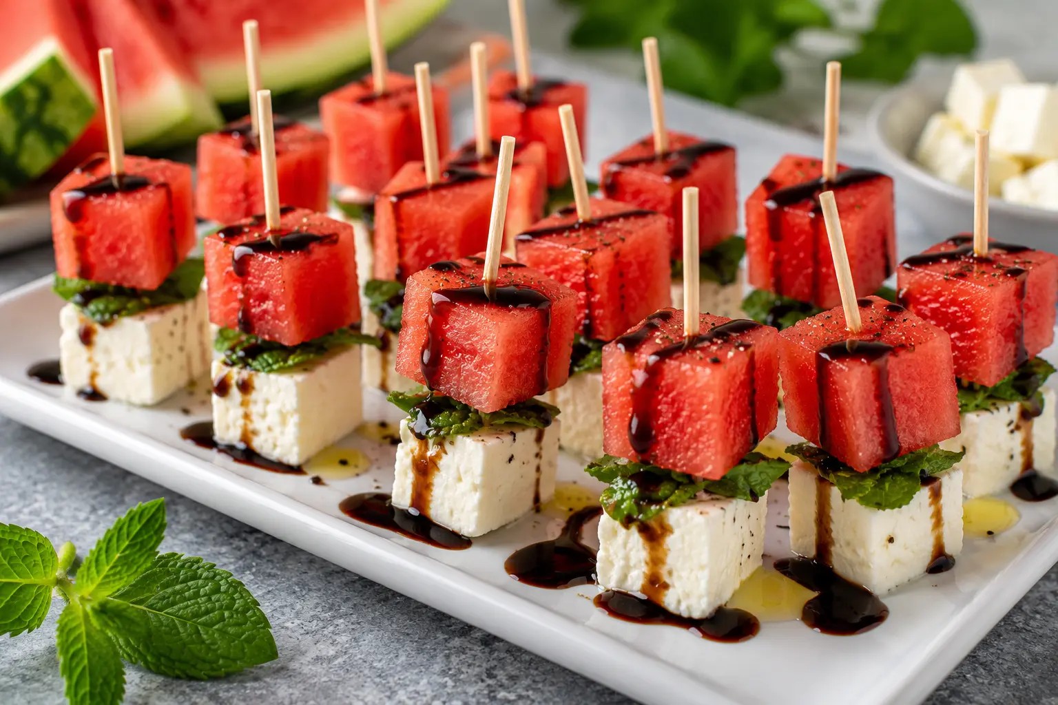 Watermelon Feta Skewers