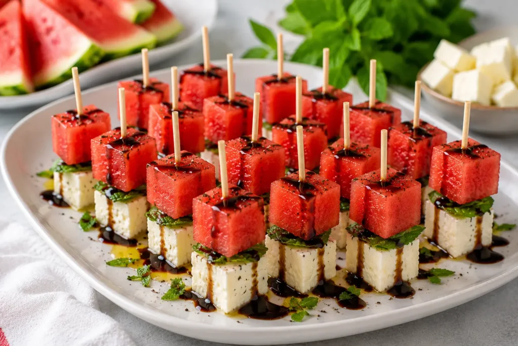 Watermelon Feta Skewers