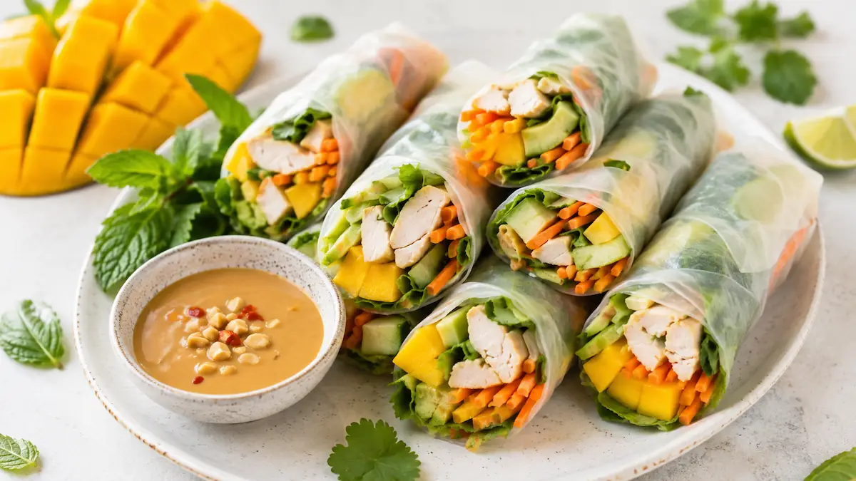 Mango Chicken Summer Rolls