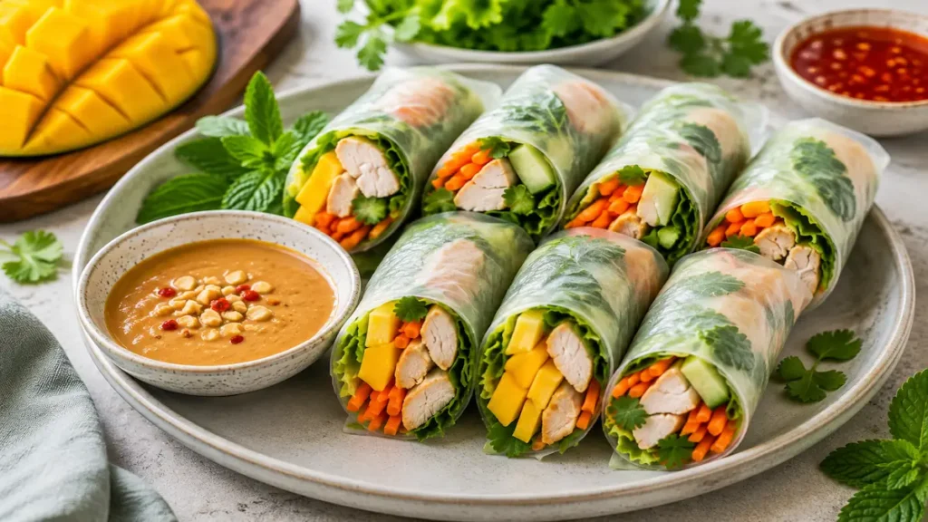 Mango Chicken Summer Rolls
