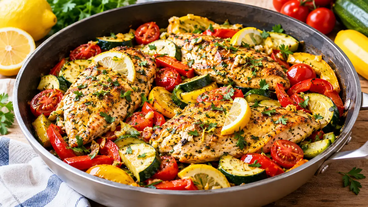 Lemon Chicken with Summer Vegetables