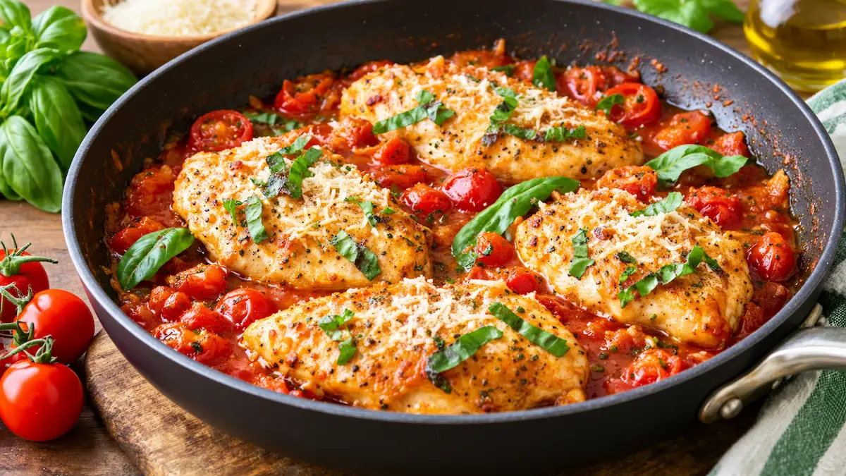 One-Pan Tomato Basil Chicken
