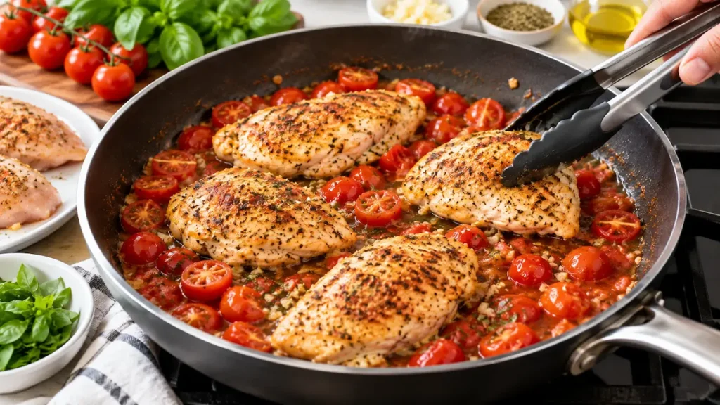 One-Pan Tomato Basil Chicken